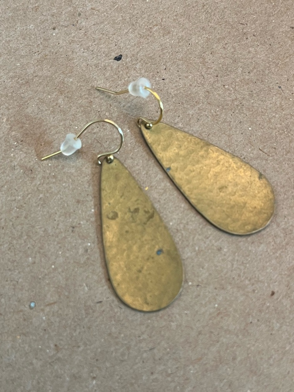 Gold pressed dangling earrings